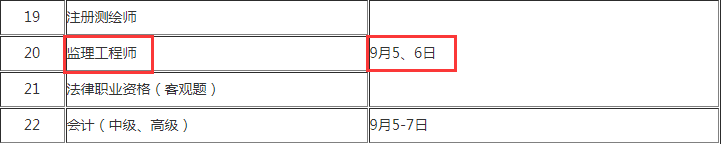 2020年監(jiān)理工程師考試時(shí)間