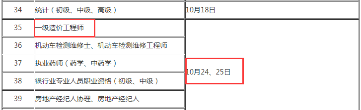 2020一級(jí)造價(jià)工程師考試時(shí)間