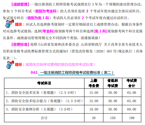 山西2021一級消防師考試收費(fèi)標(biāo)準(zhǔn)