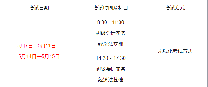 2022年廣東初級(jí)會(huì)計(jì)考試時(shí)間