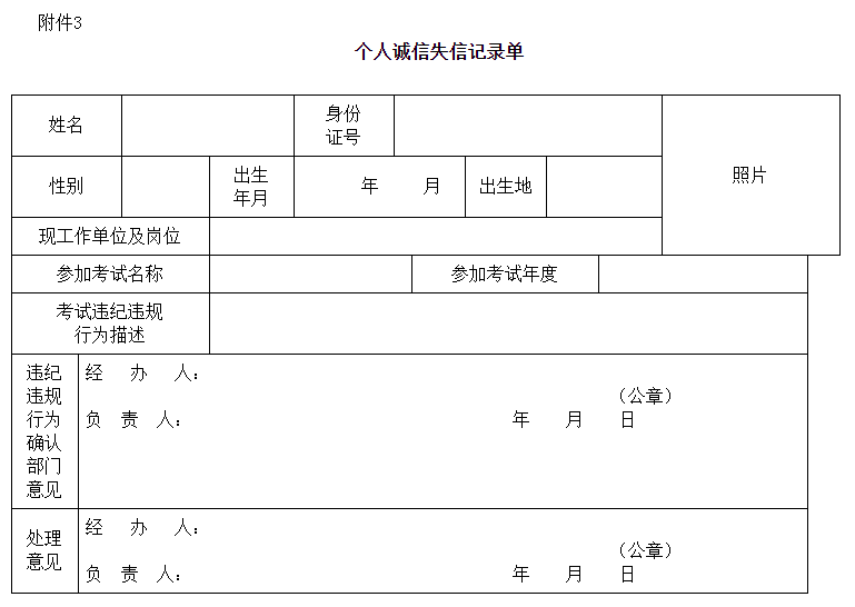 湖南2022中級安全師報名個人誠信失信記錄單